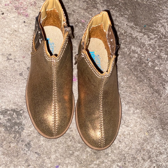 Carter's Girls Ella Jr Boots Metallic Bronze Side Zip Booties Sz 8M - Picture 1 of 6